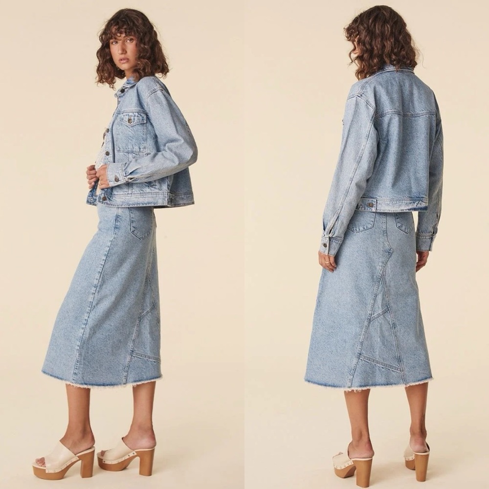 Spell Eve Denim Midi Skirt
